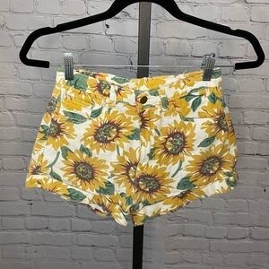 Sunflower Printed High Waisted Shorts Size 25